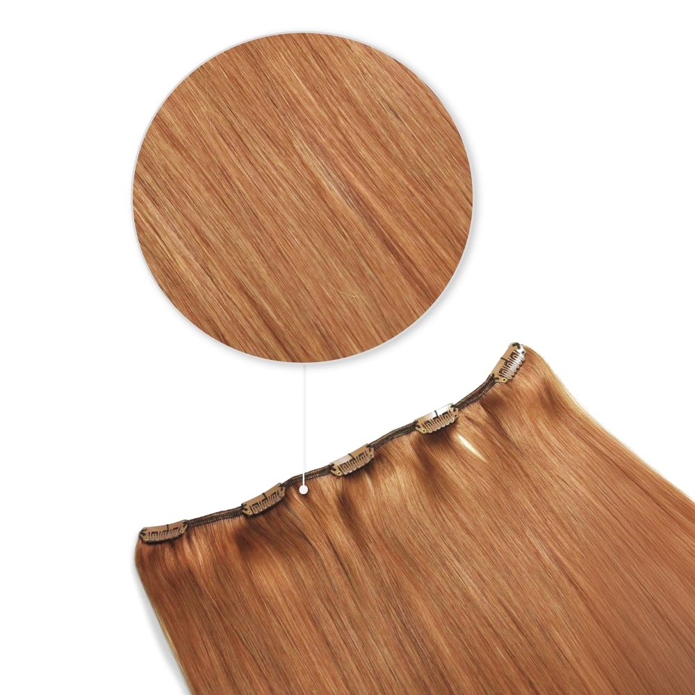 Light Auburn (#30) One Piece Clip In Hair Extensions (Top-Up)
