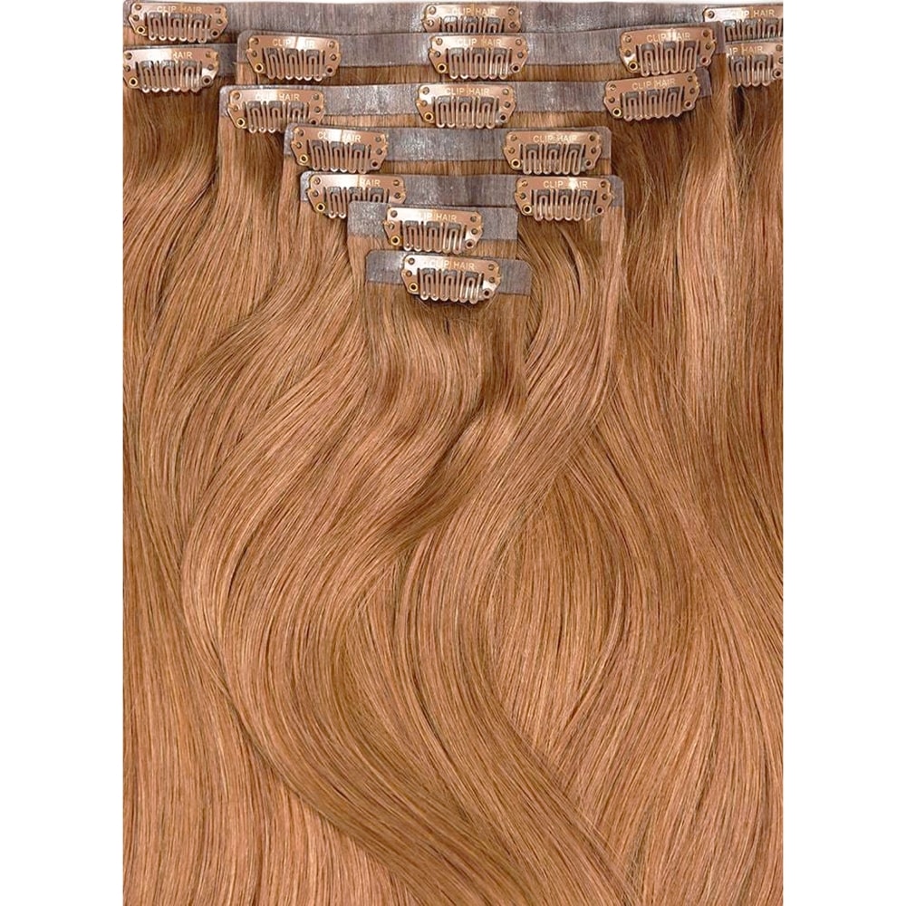 Light Auburn (#30) Double Drawn Seamless Clip In Hair Extensions