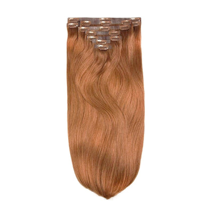 Light Auburn (#30) Double Drawn Seamless Clip In Hair Extensions