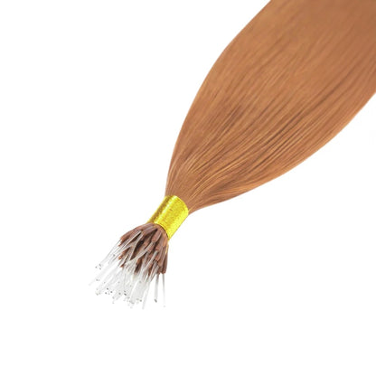 Ανοιχτό Auburn (#30) Extension μαλλιών Remy Royale Nano Bond