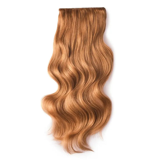 Double Wefted Full Head Remy Clip in Human Hair Extensions - Autumn Spice (#30B)