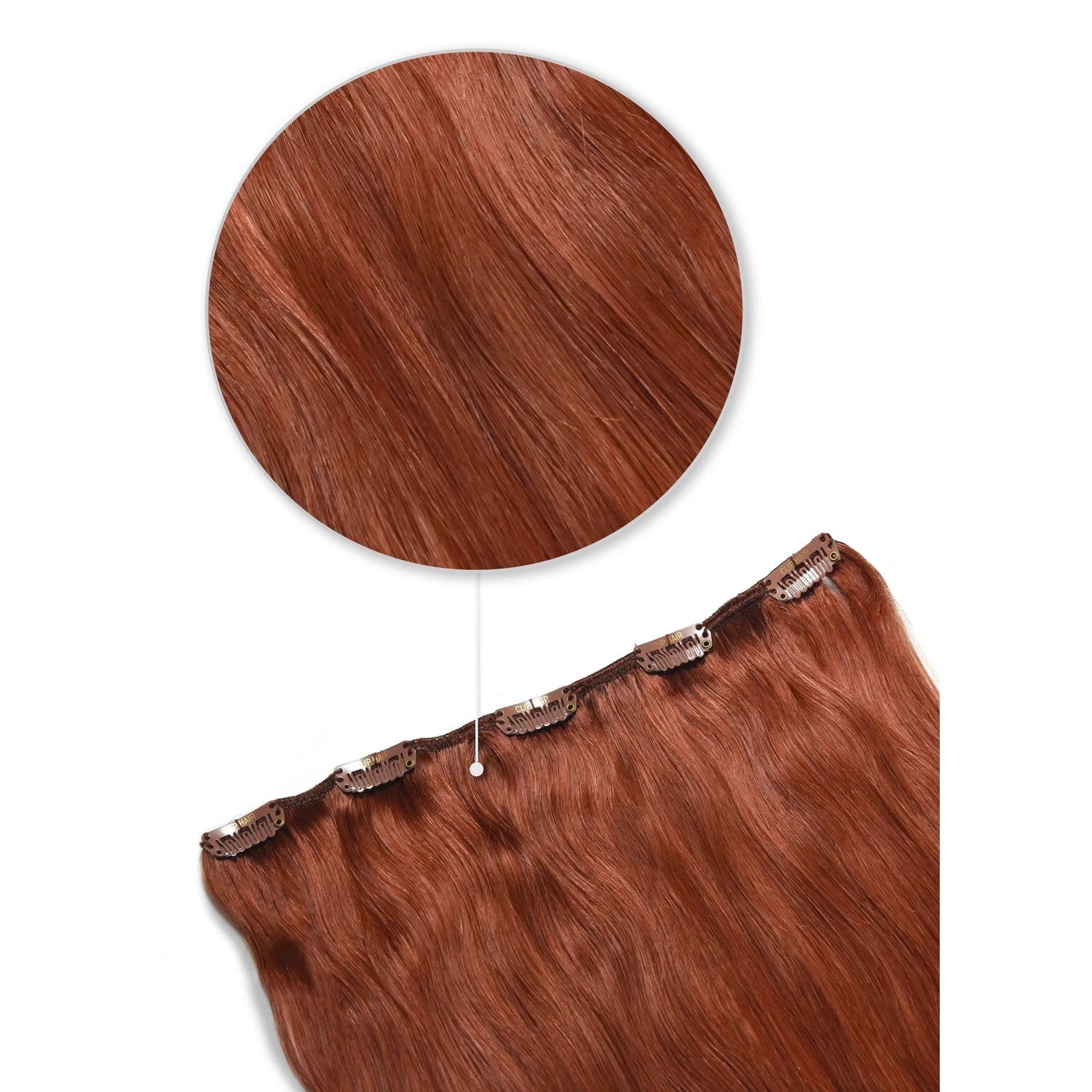Dark Auburn Copper One Piece Clip Hair Extensions