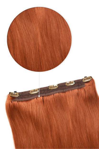 Cowgirl Copper (#350/33) Quad Weft Clip In One Piece Hair Extensions