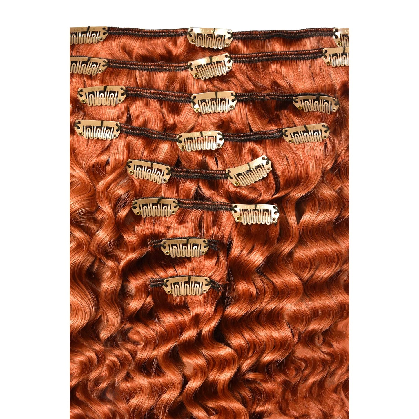 Flaming Ginger (#350) Curly Hair Extensions: extensions attachment method