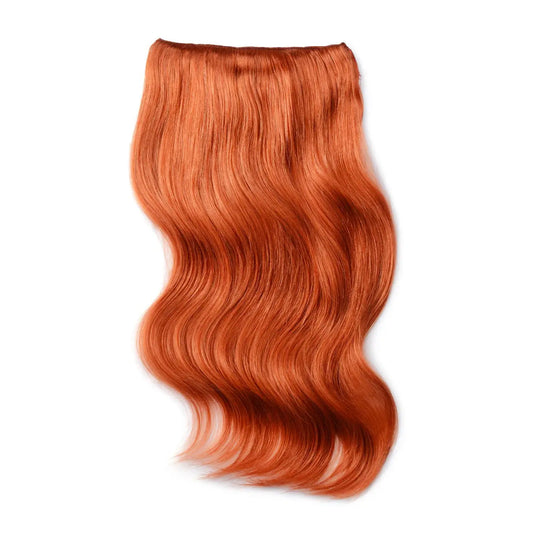 Flaming Ginger (#350) Double Wefted Full Head Clip In Hair Extensions