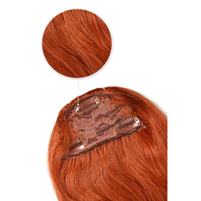 Flaming Ginger (#350) Fringe Hair Extensions: extensions attachment method