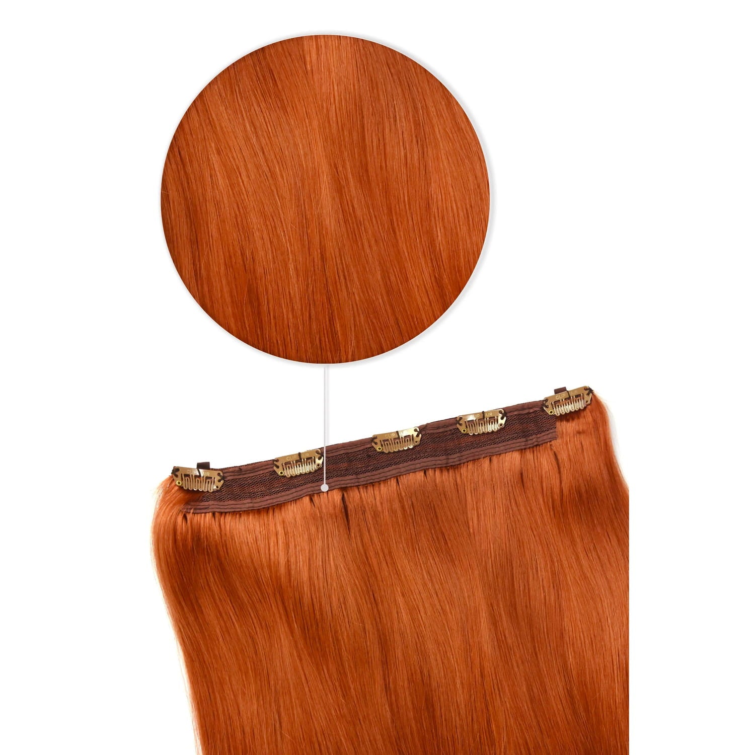 Flaming Ginger Quad Weft Clip One Piece Hair Extensions