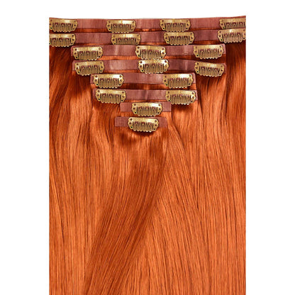 Flaming Ginger (#350) Remy Royale Seamless Hair Extensions: hair extension attachment method