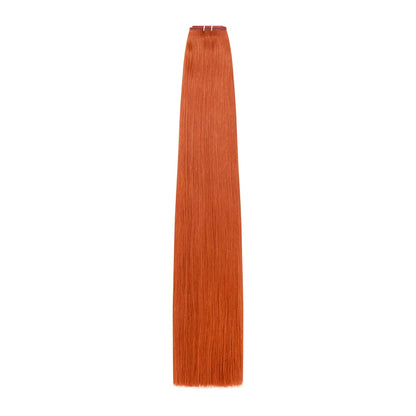 Flaming Ginger (#350) Remy Royale Flat Weft Hair Extensions: full hair extension