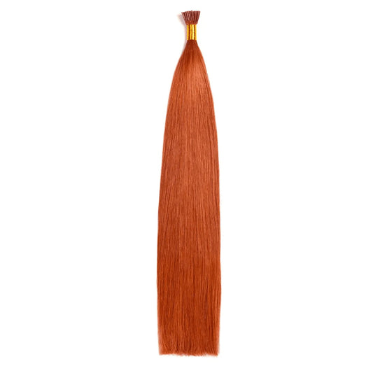 Flaming Ginger (#350) Remy Royale I-Tip Hair Extensions: full hair extension