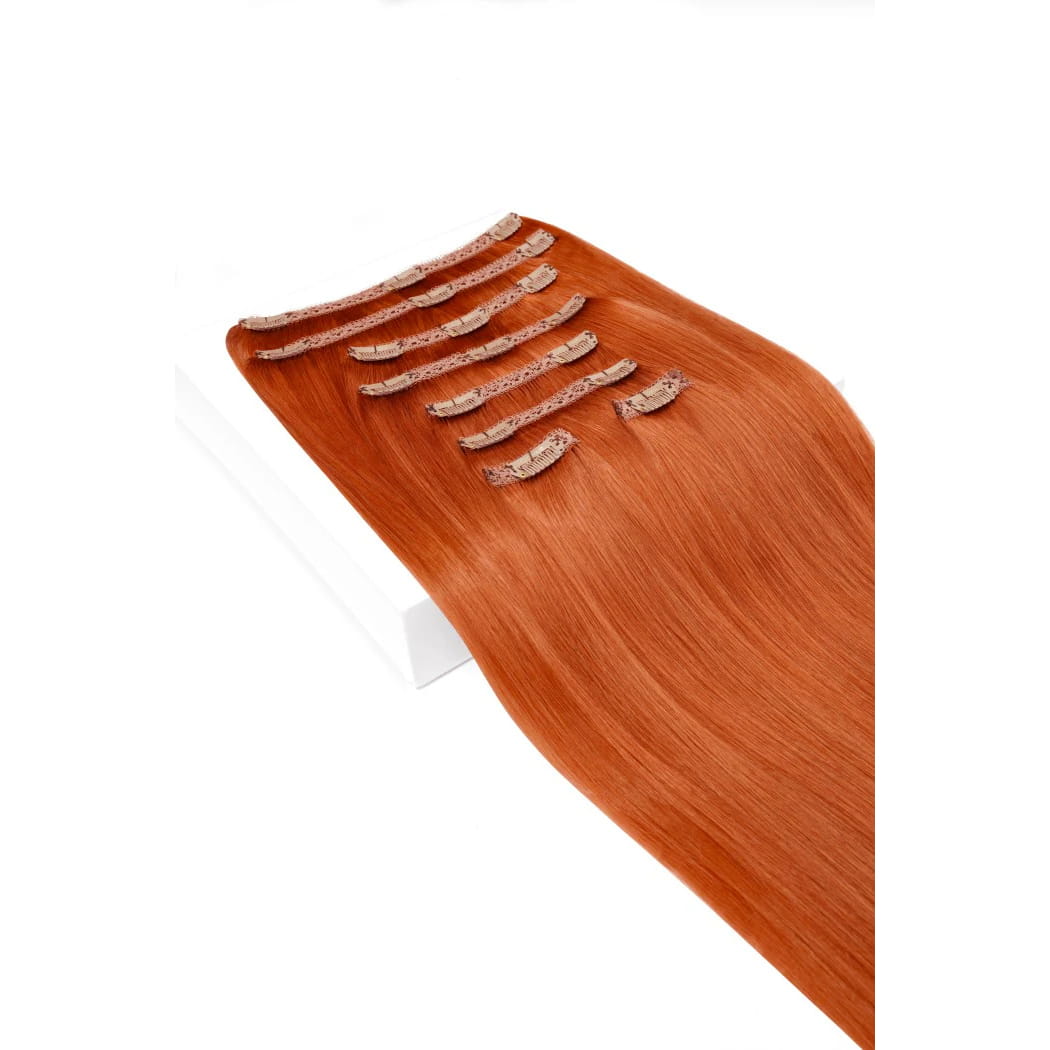 Flaming Ginger (#350) Ultra-Volume Hair Extensions: hair extension attachemnt method