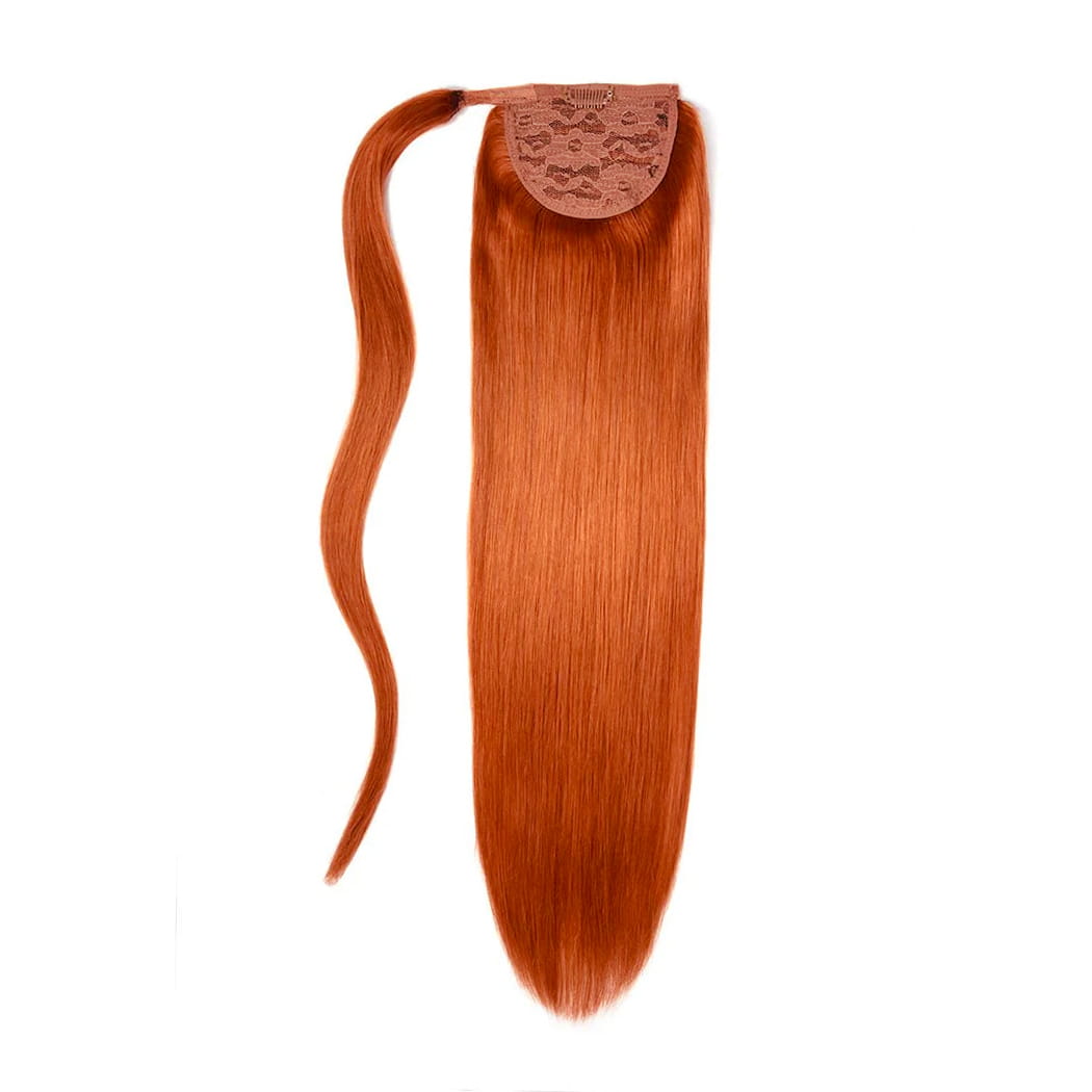 Flaming Ginger Straight Up Wrap Around Ponytail Extension