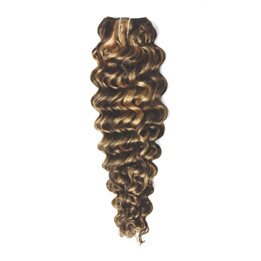 Chocolate Honey (#4/27) Curly Clip In Hair Extensions