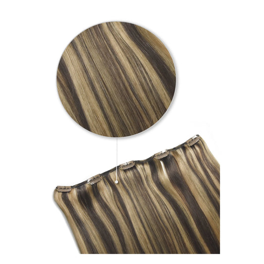Chocolate Honey (#4/27) One Piece Clip In Hair Extensions (Top-Up)