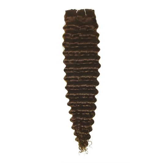 Medium Brown (#4) Curly Clip In Hair Extensions