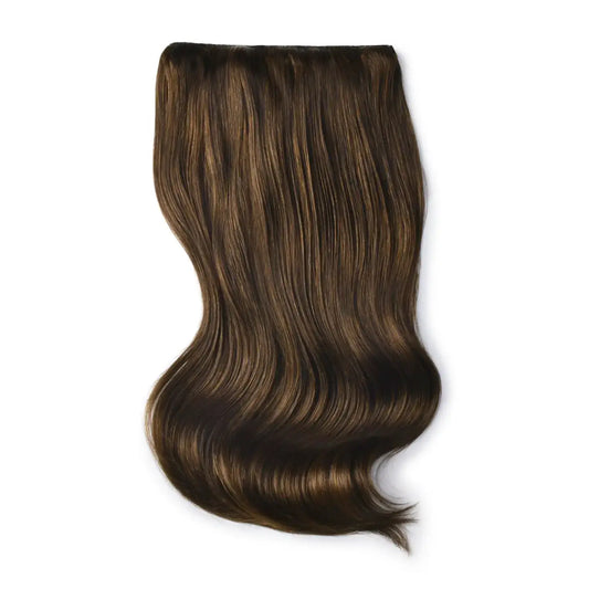 Medium Brown (#4) Double Wefted Full Head Clip In Hair Extensions