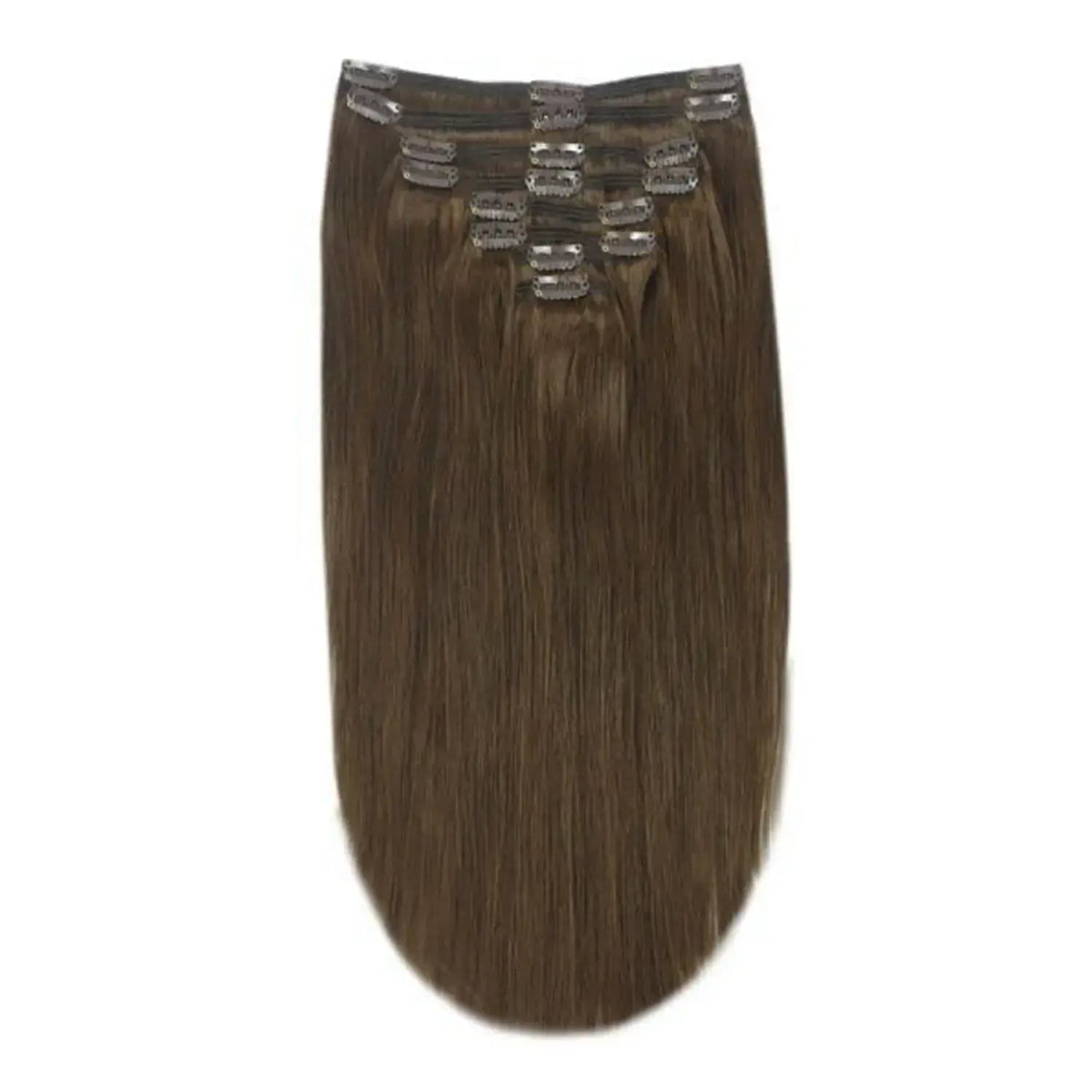 Medium Brown (#4) Full Head Clip In Hair Extensions