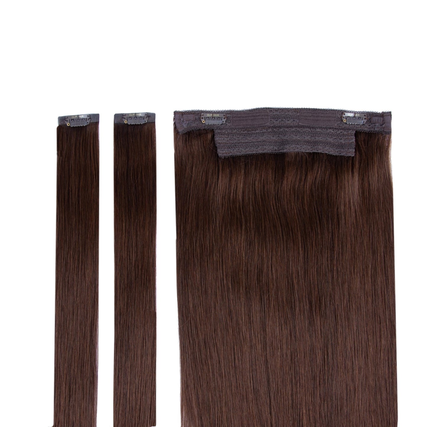 Medium Brown (#4) Halo Hair Extensions Full Content