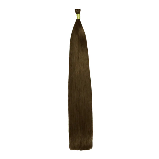 Medium Brown (#4) Remy Royal I-Tips Hair Extensions