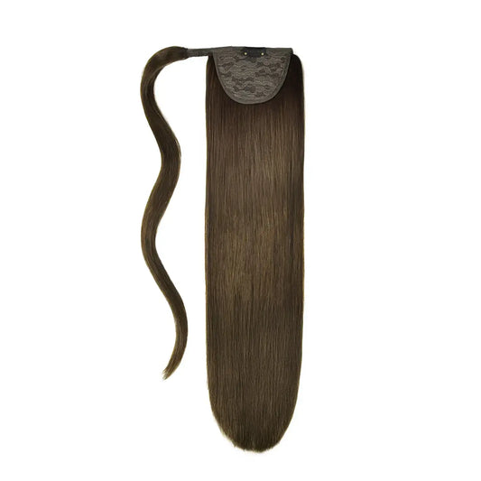 Medium Brown (#4) Straight Up Wrap Around Ponytail