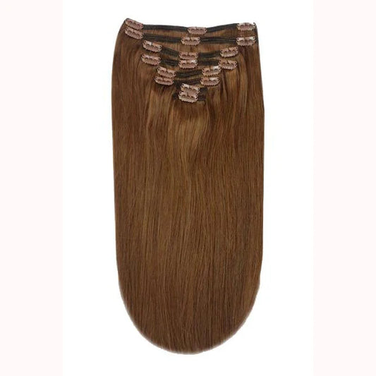 Toffee Brown (#5) Full Head Clip In Hair Extensions