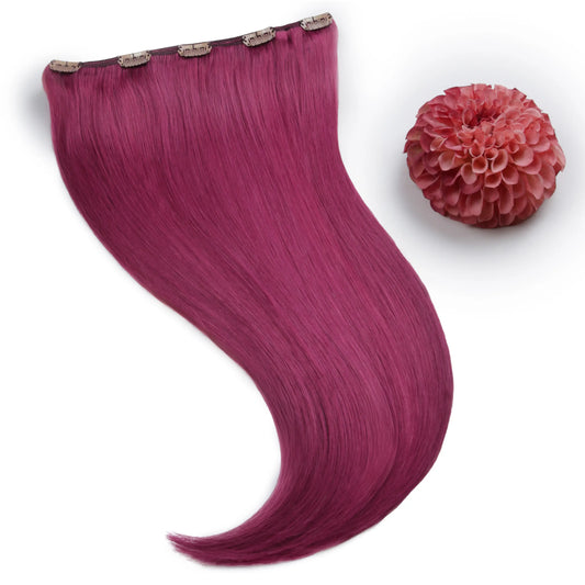 Plum/Cherry Red (#530) One Piece Clip In Hair Extensions (Top-Up)