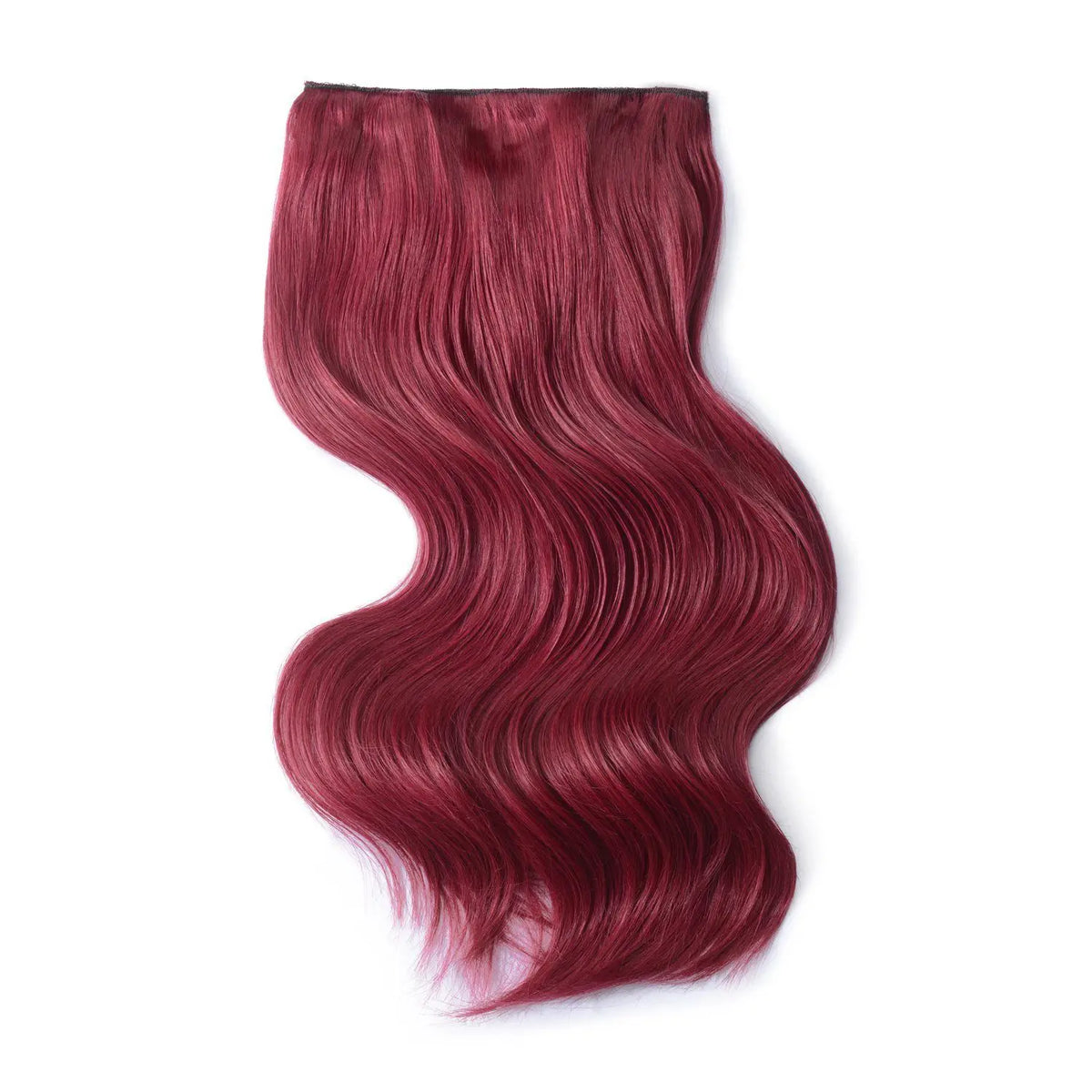 Plum/Cherry Red (#530) Double Wefted Full Head Clip In Hair Extensions