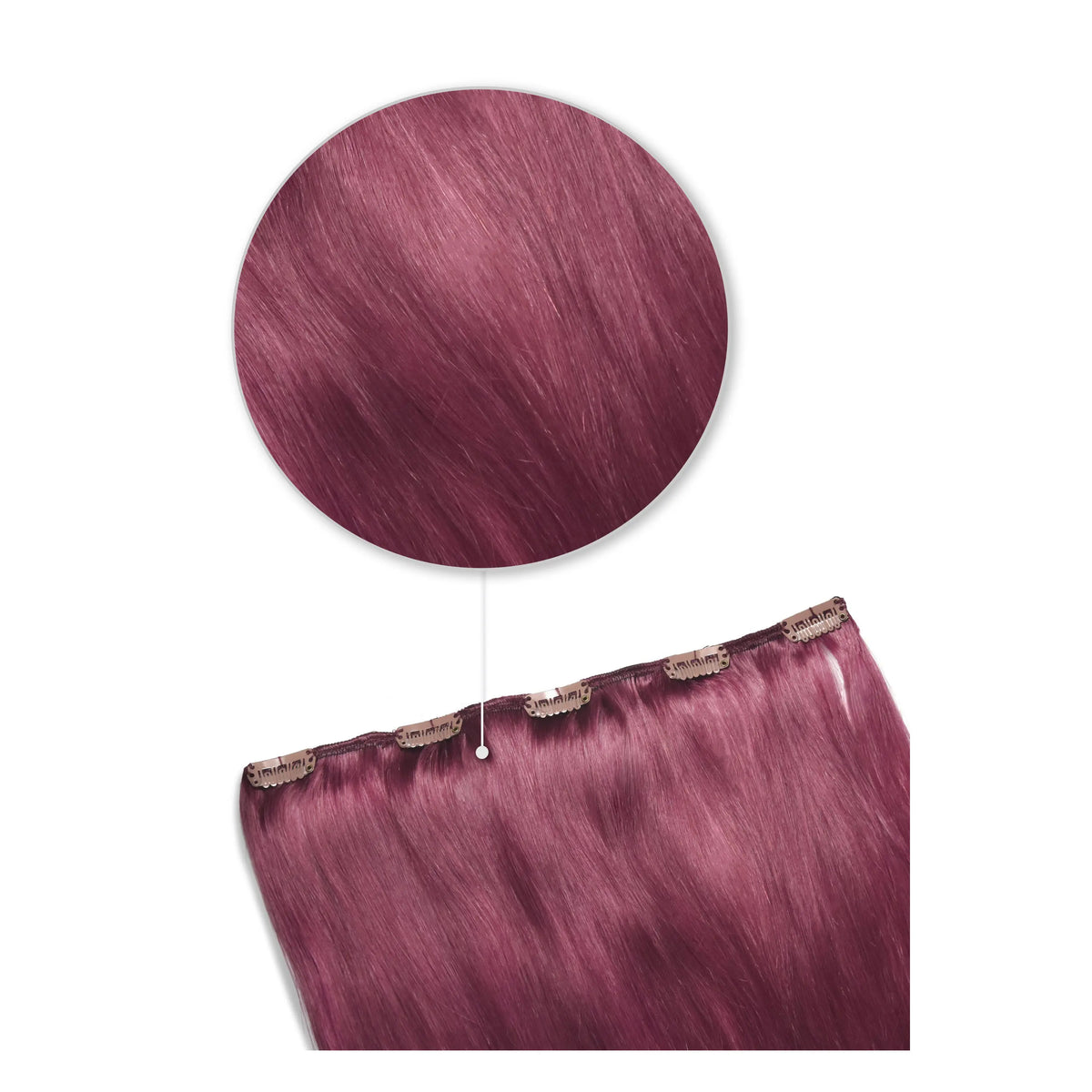 Plum/Cherry Red (#530) One Piece Clip In Hair Extensions (Top-Up)