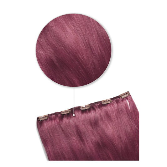 Plum/Cherry Red (#530) One Piece Clip In Hair Extensions (Top-Up)