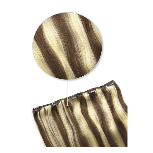 Chestnut Bronde (#6/613) One Piece Clip In Hair Extensions (Top-Up)