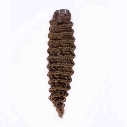Light/Chestnut Brown (#6) Curly Clip In Hair Extensions - Full hair extension
