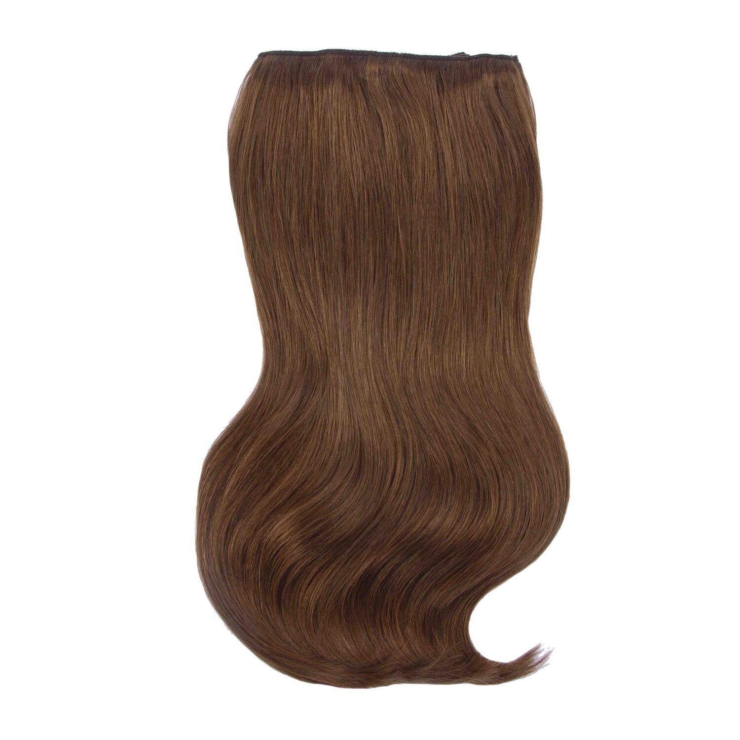 Light/Chestnut Brown (#6) Double Wefted Full Head Clip In Hair Extensions - Full hair extension