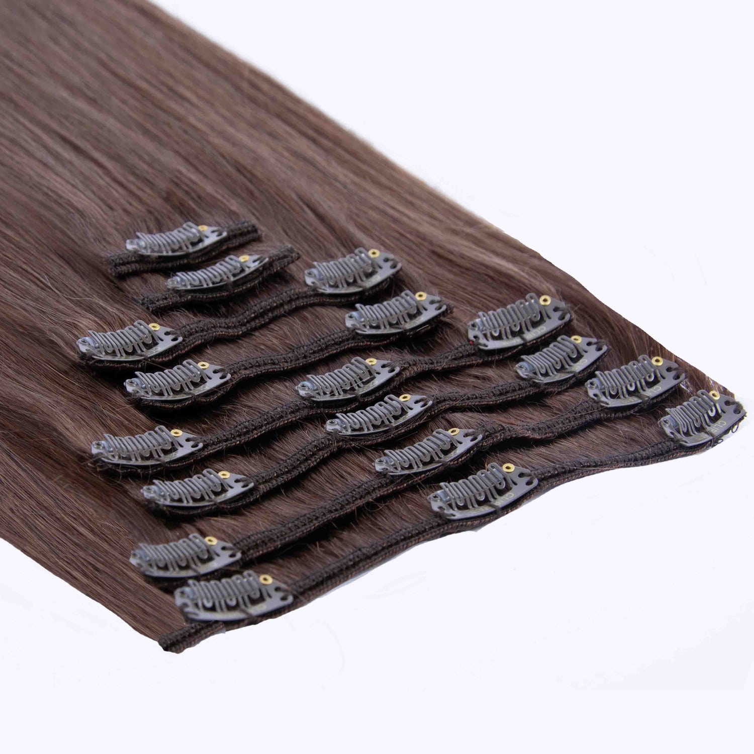 Light Chestnut Full Head Clip Hair Extensions