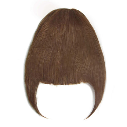 Light/Chestnut Brown Clip In Fringe (#6) - Full hair extension