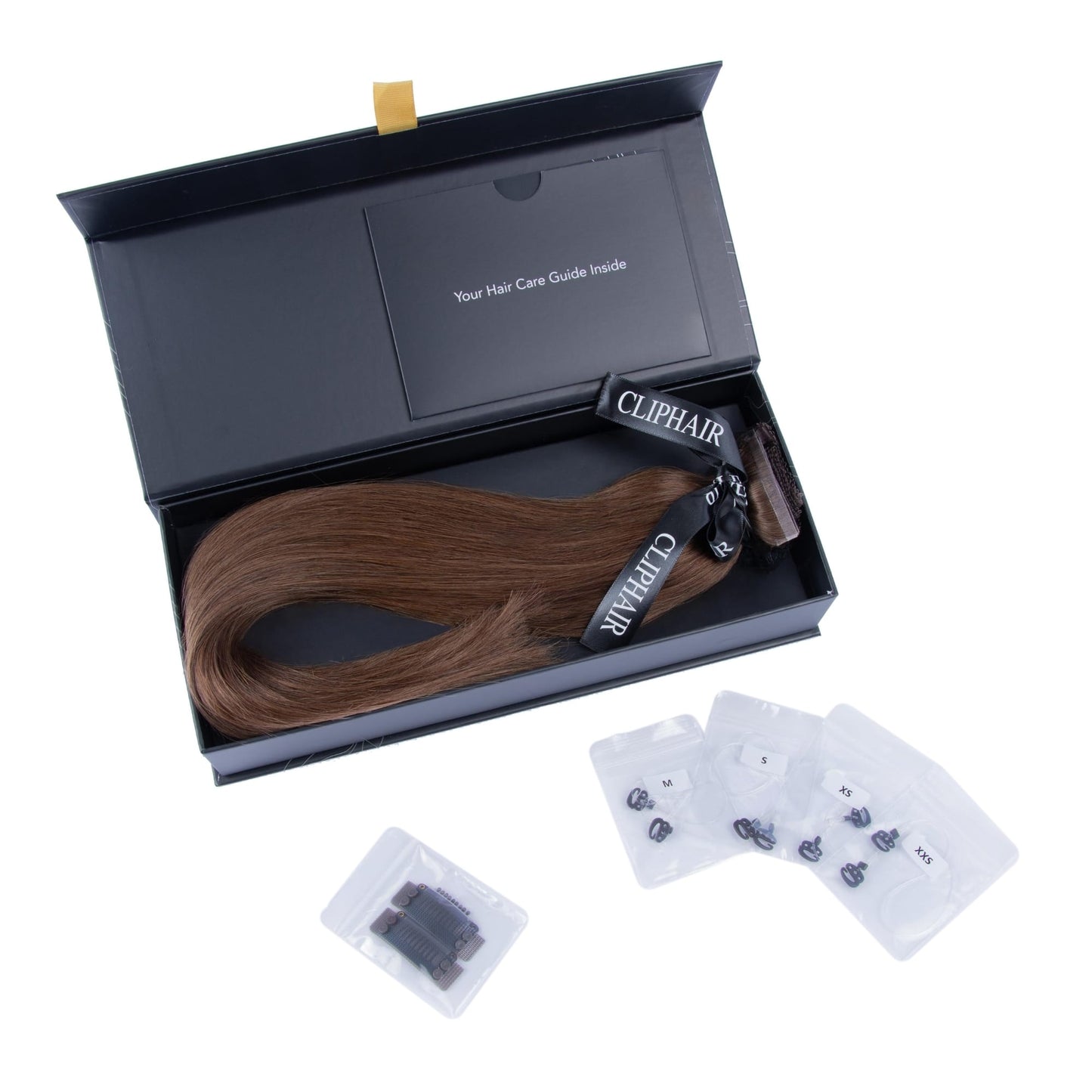 Light Brown (#6) Halo Hair Extensions Box Content