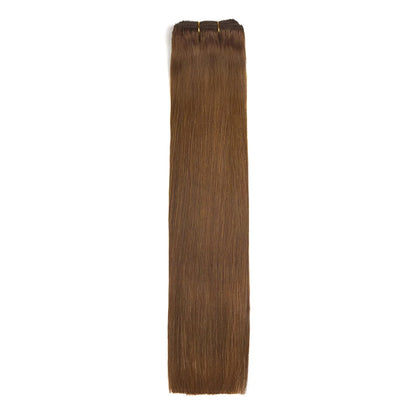 Light/Chestnut Brown (#6) Remy Royale Double Drawn Weave Extensions - Full hair extension