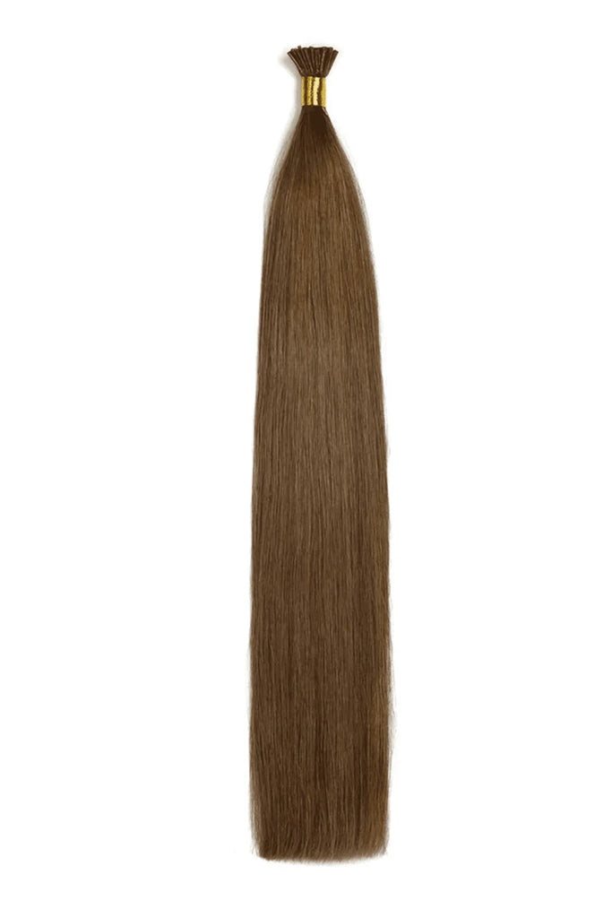 light/chestnut brown #6 remy royale i-tip hair extension
