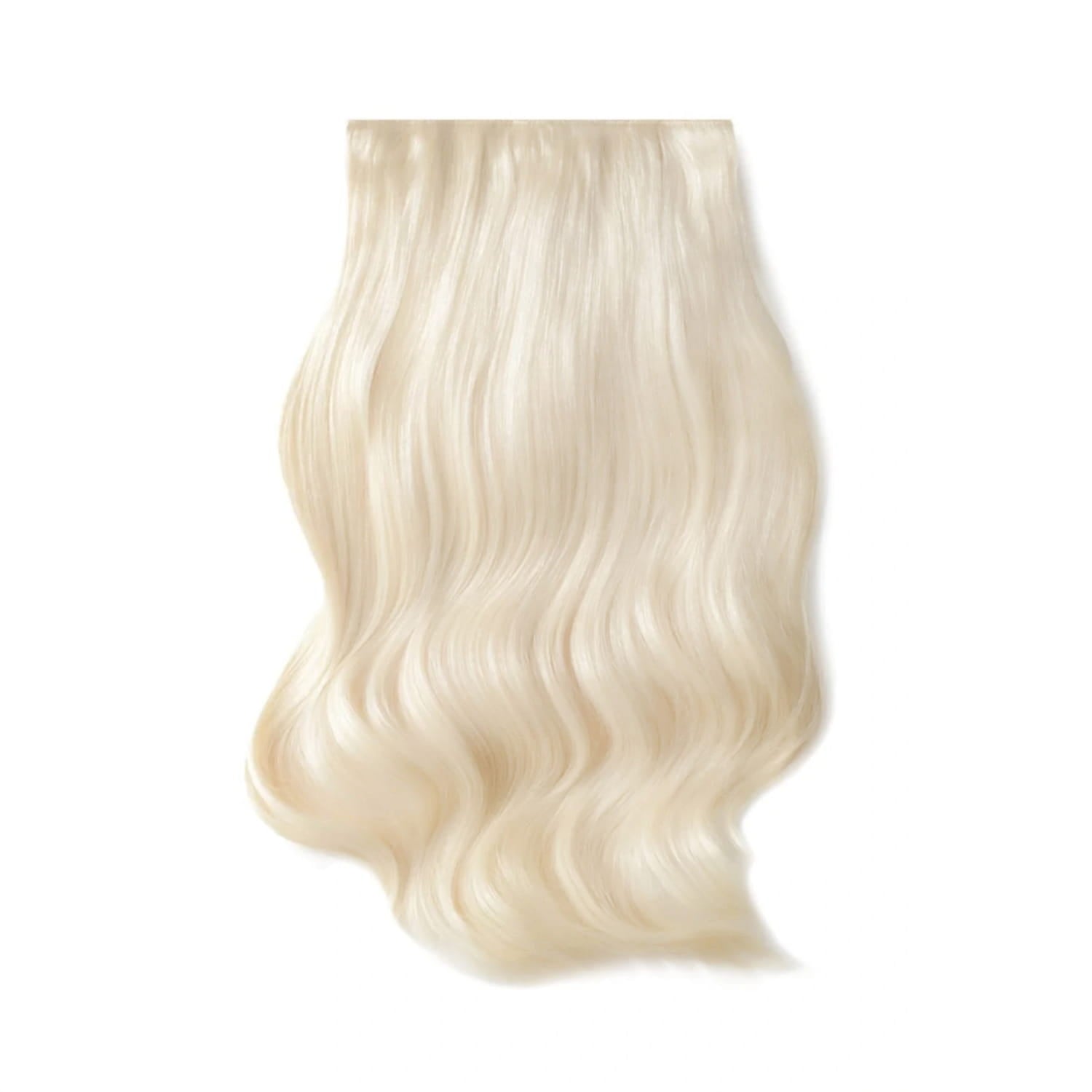 Double Wefted Full Head Remy Clip Human Hair Extensions Lightest Blonde