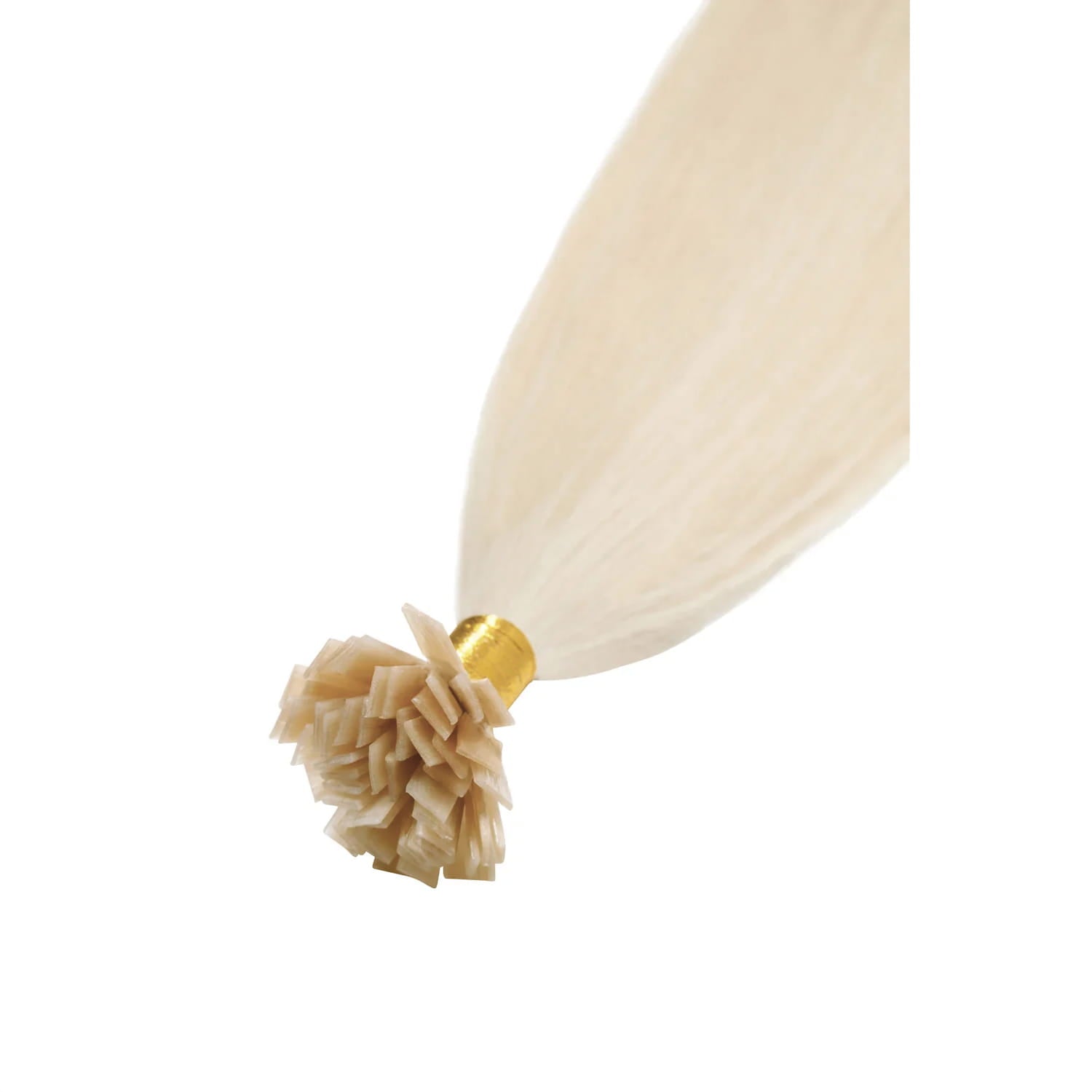 Lightest Blonde (#60) Remy Royale Flat Tip Hair Extensions: Extension attachment method