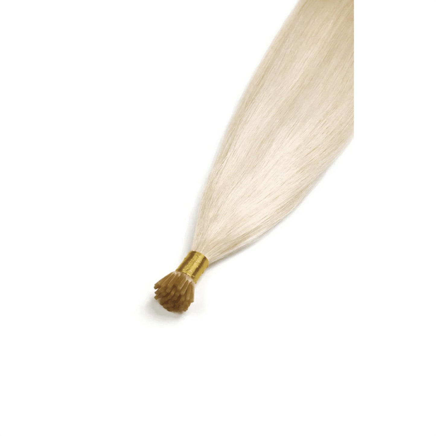 Lightest Blonde (#60) Remy Royale I-Tip Hair Extensions: Extension attachment method