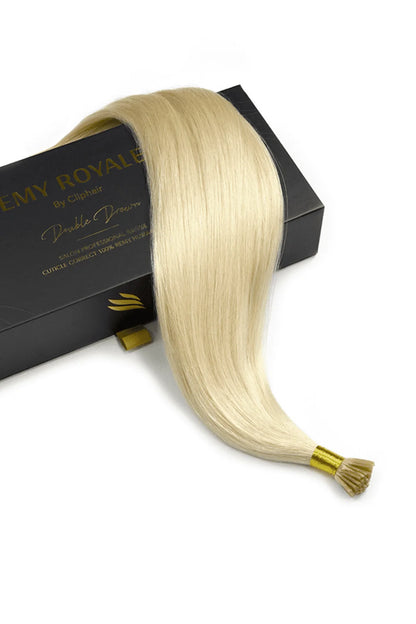 lightest blonde #60 remy royale i-tip hair extension