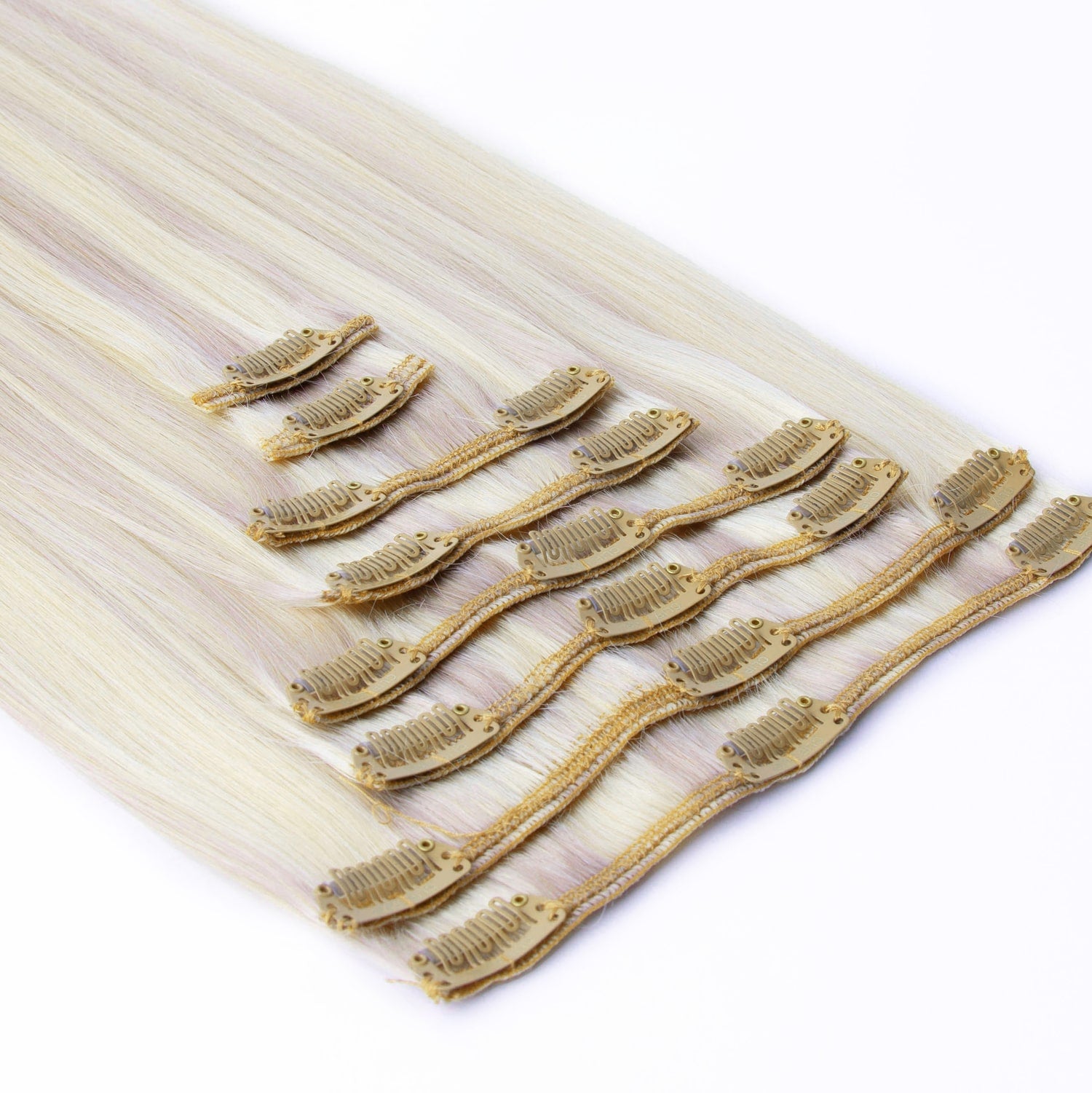 Full Head Remy Clip Human Hair Extensions BlondeMe