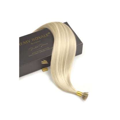 BlondeMe (#60/SS) Remy Royale I-Tip Hair Extensions: extension and box