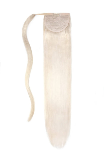 Lightest Blonde (#60) Straight Up Wrap Around Ponytail: Full extension