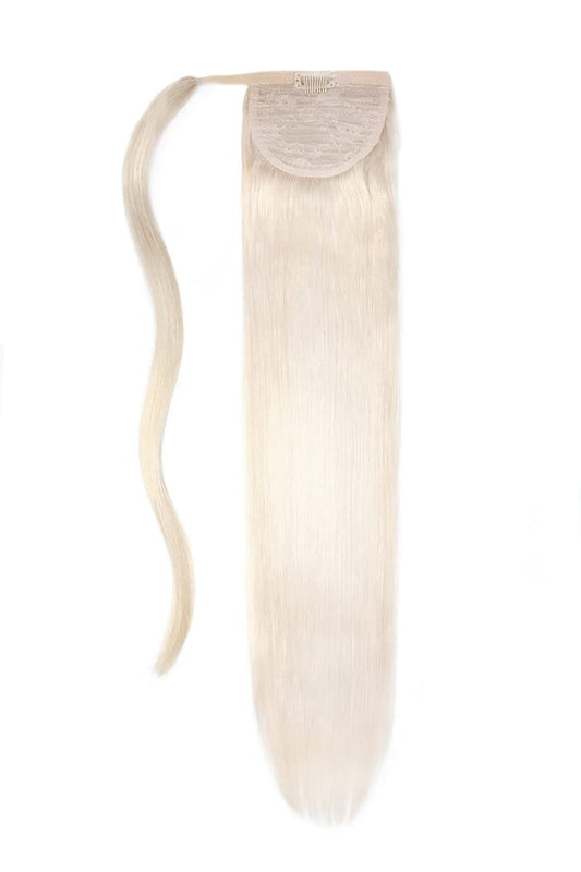 Lightest Blonde (#60) Straight Up Wrap Around Ponytail: Full extension