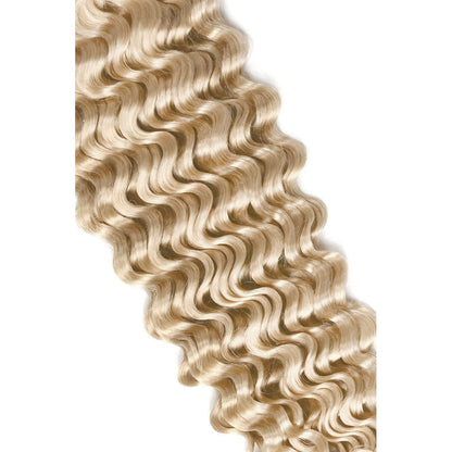 Bleach Blonde (#613) Curly Hair Extensions: extension close up