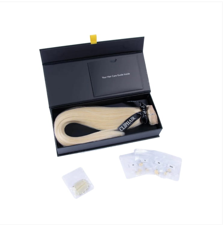 Bleach Blonde (#613) Halo Hair Extension: extension and box