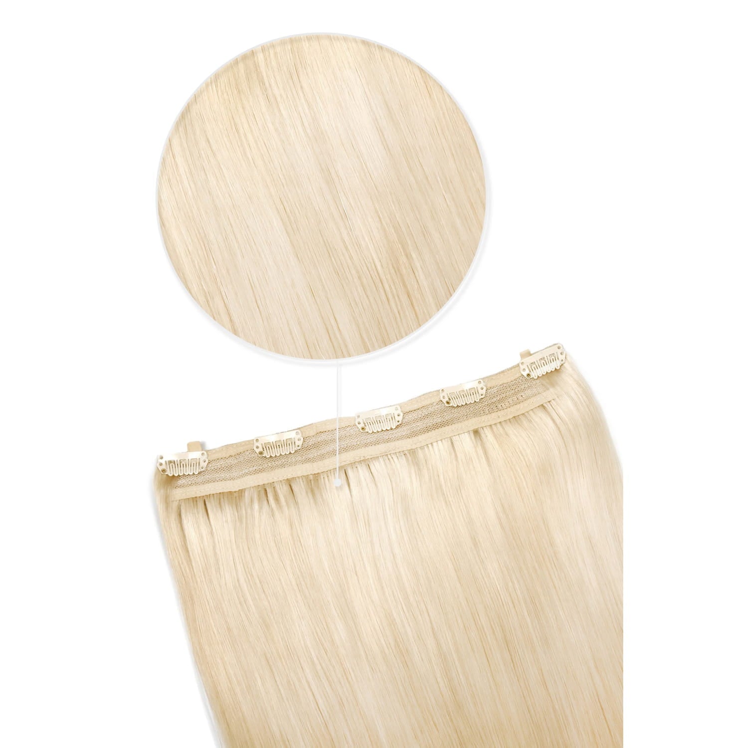 Bleach Blonde Quad Weft Clip One Piece Hair Extensions