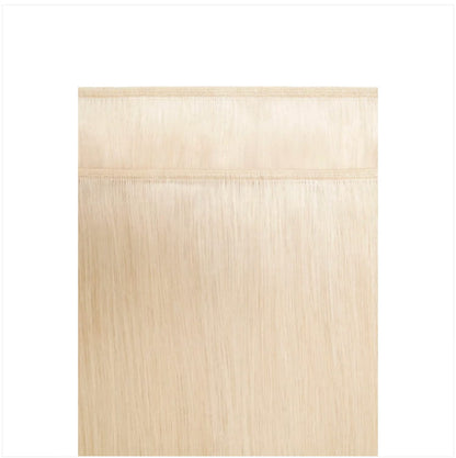 Bleach Blonde (#613) Remy Royale Flat Weft Hair Extension: attachment method