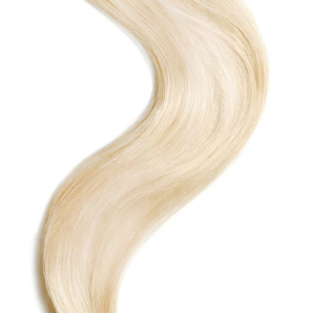 Bleach Blonde (#613) Tape In Hair Extensions: extension close up